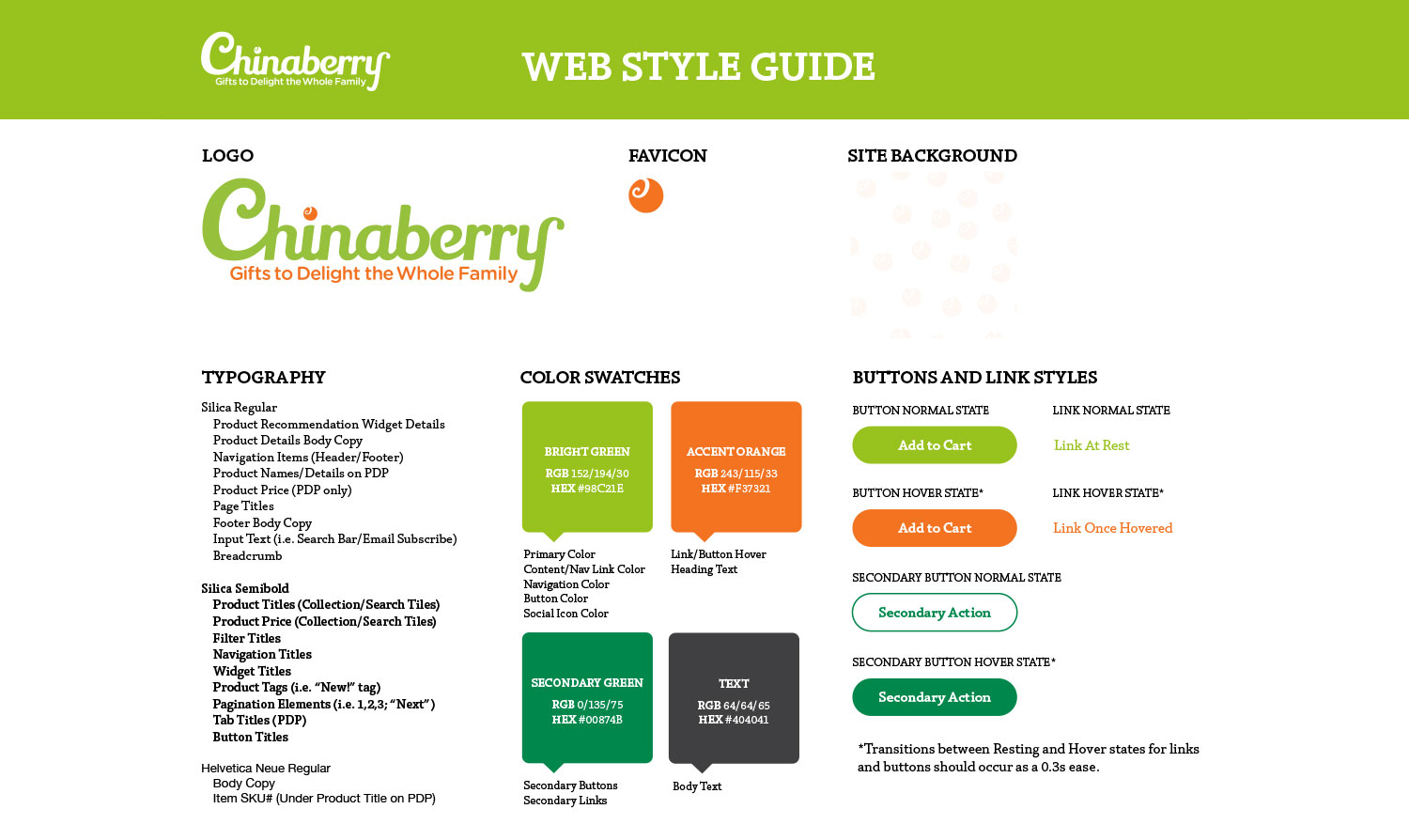 Chinaberry Style Guide
